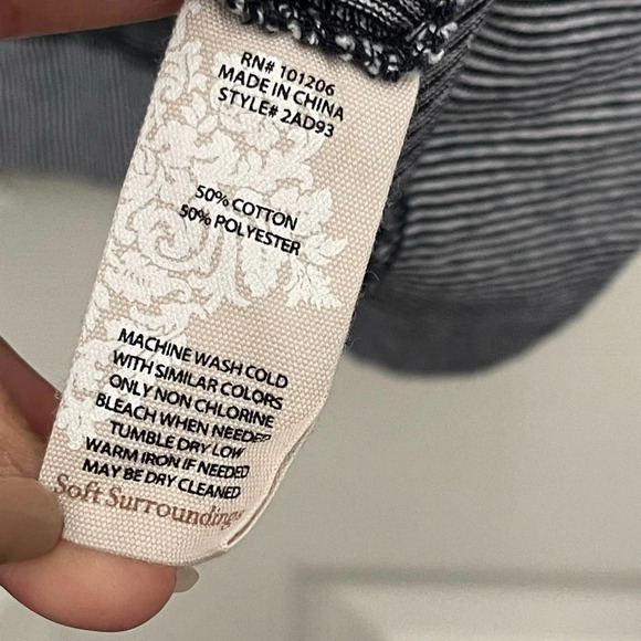 Soft Surroundings Waldport Striped Sleeveless Tunic Top Size Large - Picture 3 of 5